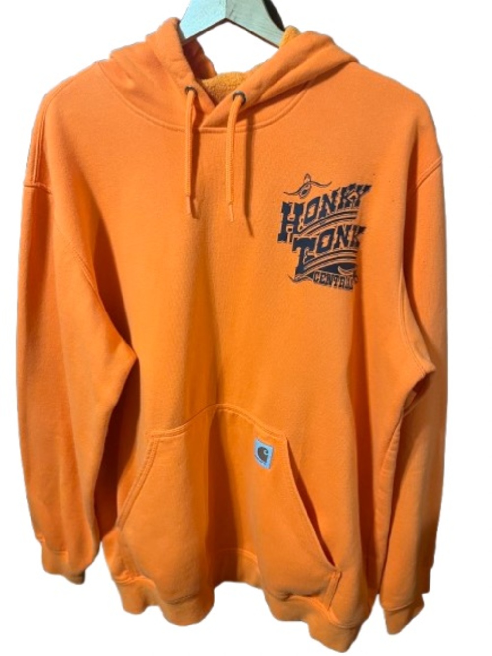 Carhartt Orange Loose Fit Honky Tonk Security Sweatshirt Hoodie Size XL - Picture 1 of 9
